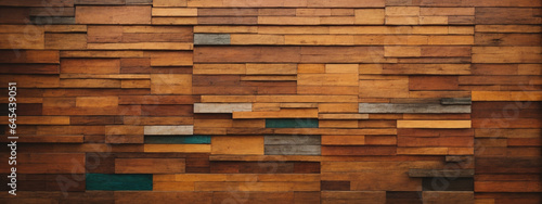 Abstract Aged Wood Architecture Texture  Colorful Block Stacks on the Wall  Ideal Background for Art and Design Projects.