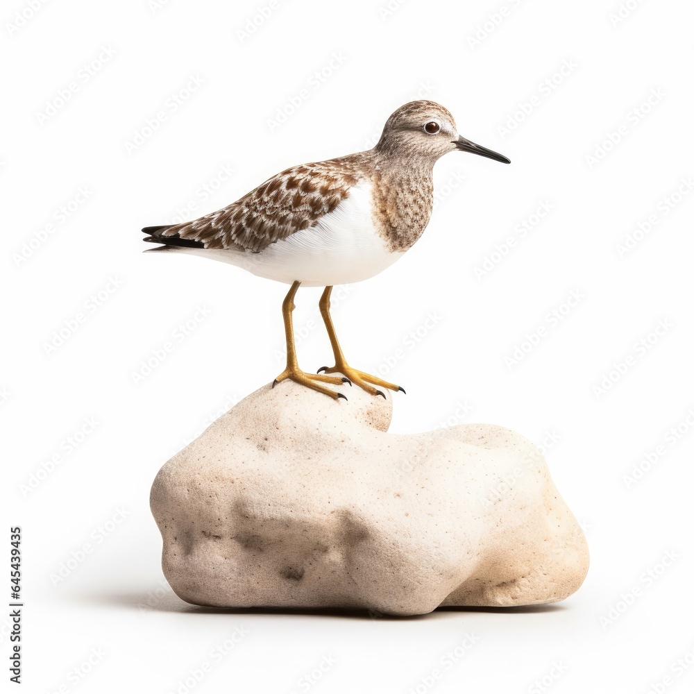 Rock sandpiper bird isolated on white background. Rock sandpiper bird isolated on white background.