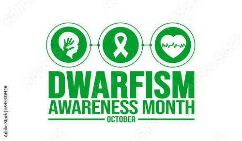 October is Dwarfism Awareness Month background template. Holiday concept. background, banner, placard, card, and poster design template with text inscription and standard color. vector illustration.