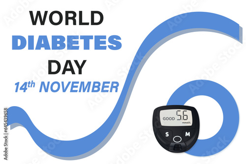 November 14 is World Diabetes Day. The concept of a postcard, a banner of World Diabetes Day
