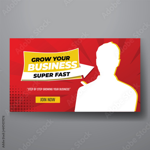 youtube video thumbnail or web banner template for Corporate business marketing video