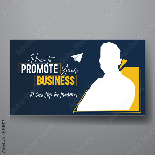 youtube video thumbnail or web banner template for Corporate business marketing video