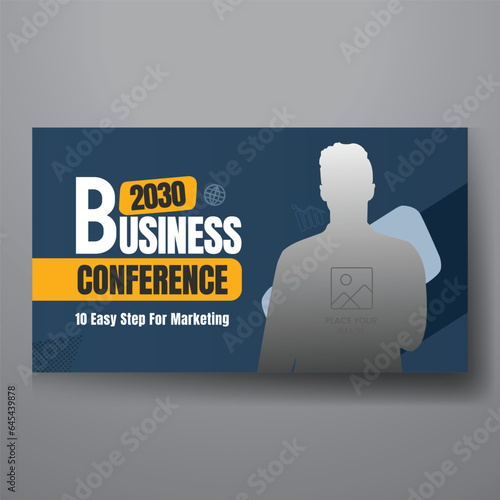 youtube video thumbnail or web banner template for Corporate business marketing video