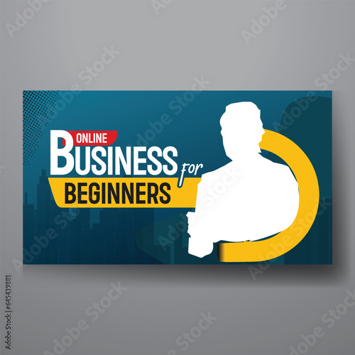 youtube video thumbnail or web banner template for Corporate business marketing video