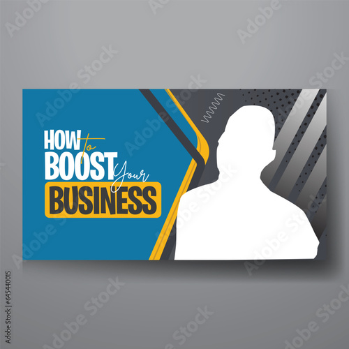 youtube video thumbnail or web banner template for Corporate business marketing video