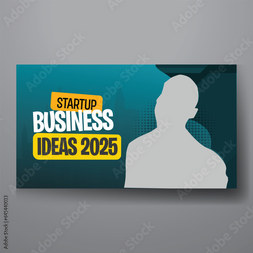 youtube video thumbnail or web banner template for Corporate business marketing video