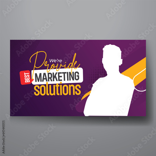youtube video thumbnail or web banner template for Corporate business marketing video
