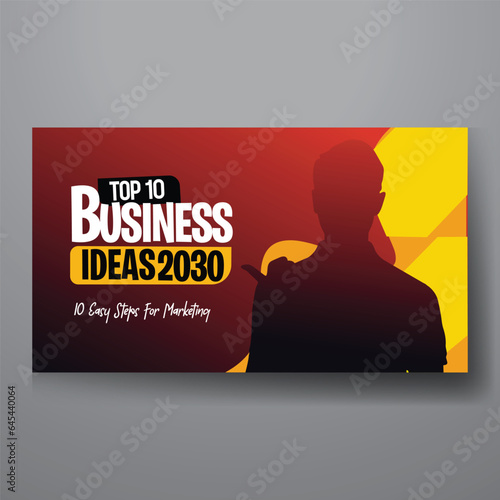 youtube video thumbnail or web banner template for Corporate business marketing video