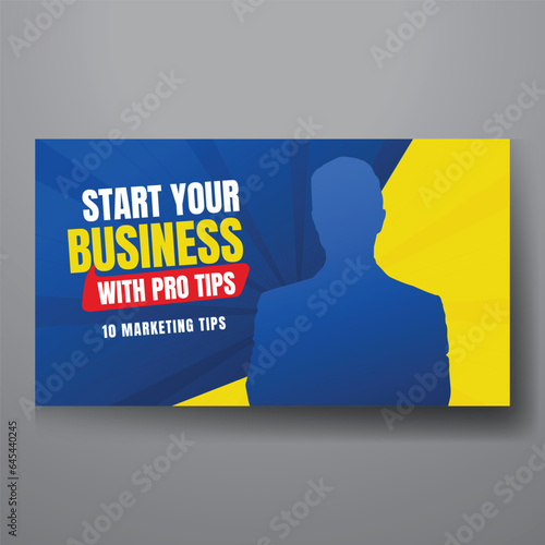 youtube video thumbnail or web banner template for Corporate business marketing video