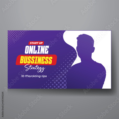 youtube video thumbnail or web banner template for Corporate business marketing video