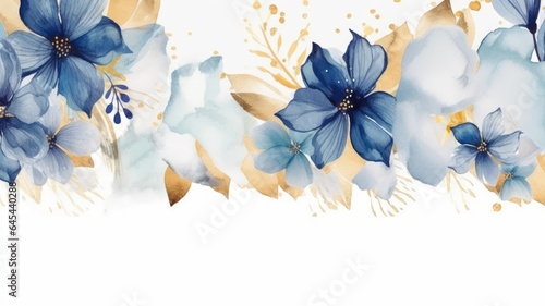 Watercolor abstract design for background of wedding or buzzy social media banner on white background generative AI © Summit Art Creations