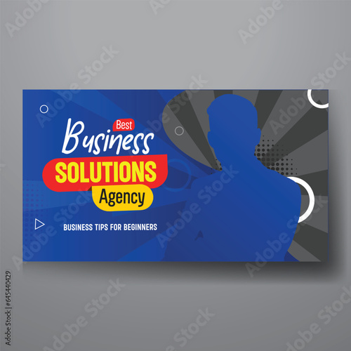 youtube video thumbnail or web banner template for Corporate business marketing video