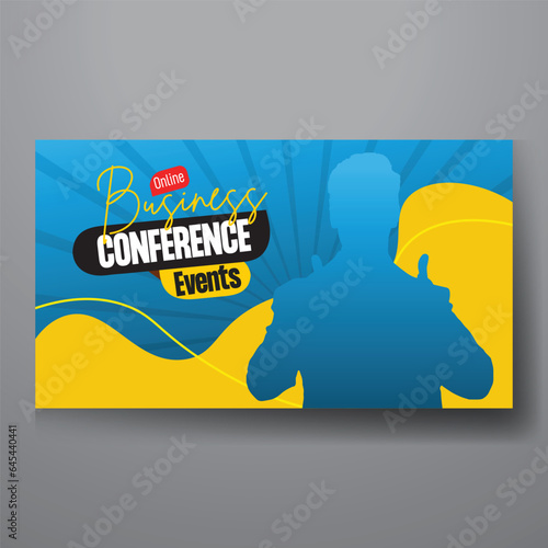 youtube video thumbnail or web banner template for Corporate business marketing video