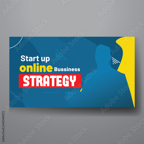 youtube video thumbnail or web banner template for Corporate business marketing video