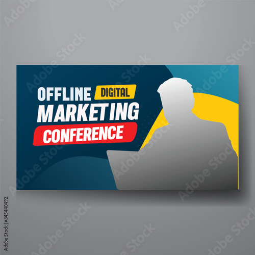 youtube video thumbnail or web banner template for Corporate business marketing video
