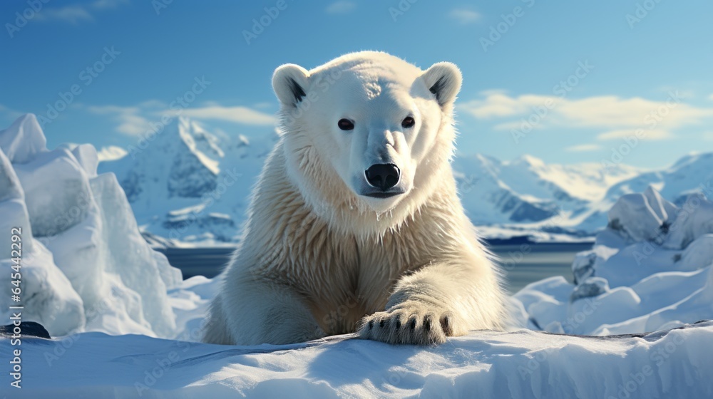 polar bear in the arctic with melting climate change polar bear in the arctic with melting climate change