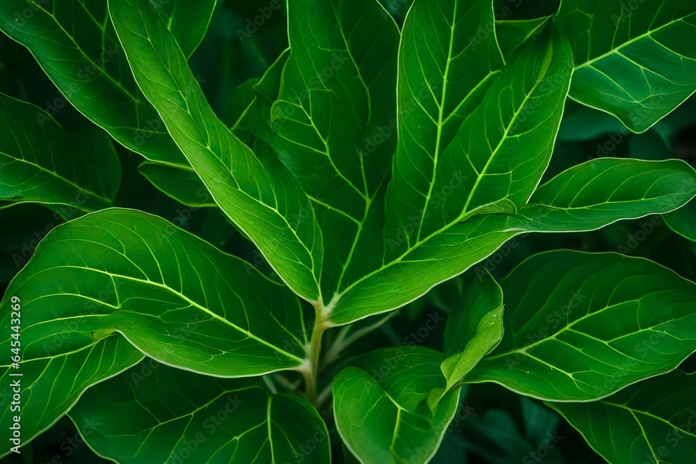 Obraz premium the captivating intricacies of a verdant plant with lush green leaves - AI Generative