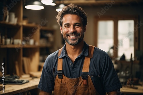 Carpenter at his workplace