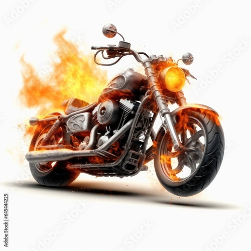 burning motorcycle with flame around © ArsyaVisual