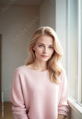 Free Download immagine primo piano di giovane affascinante donna, spazio luminoso, luce diurna, sguardo verso l'osservatore - GFXLoad