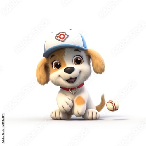 illustration of dog character with funny facr photo