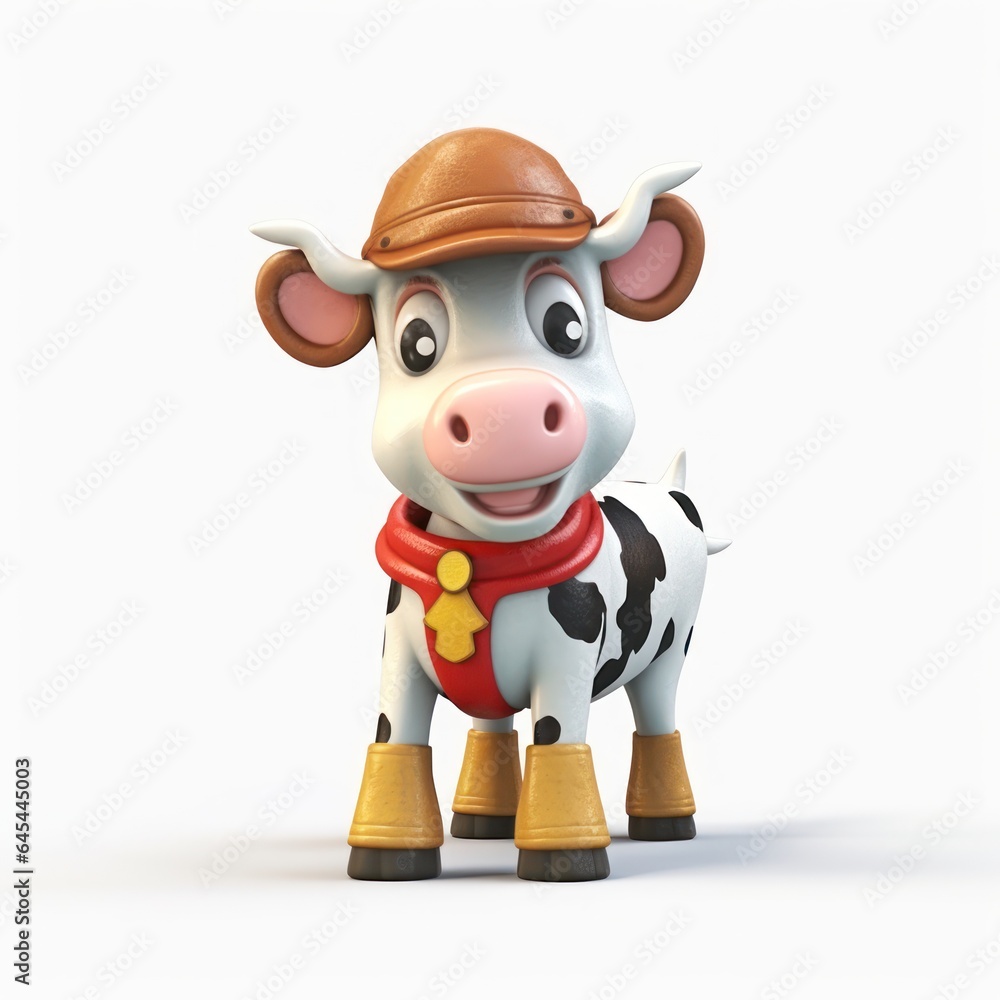 3d illustration of funny cow character 3d illustration of funny cow character