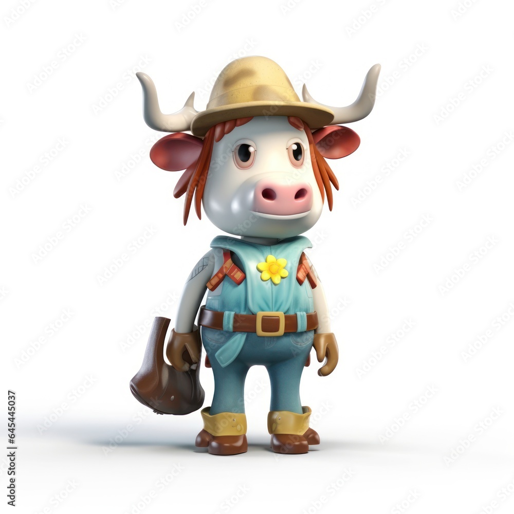 Obraz premium 3d illustration of funny cow character