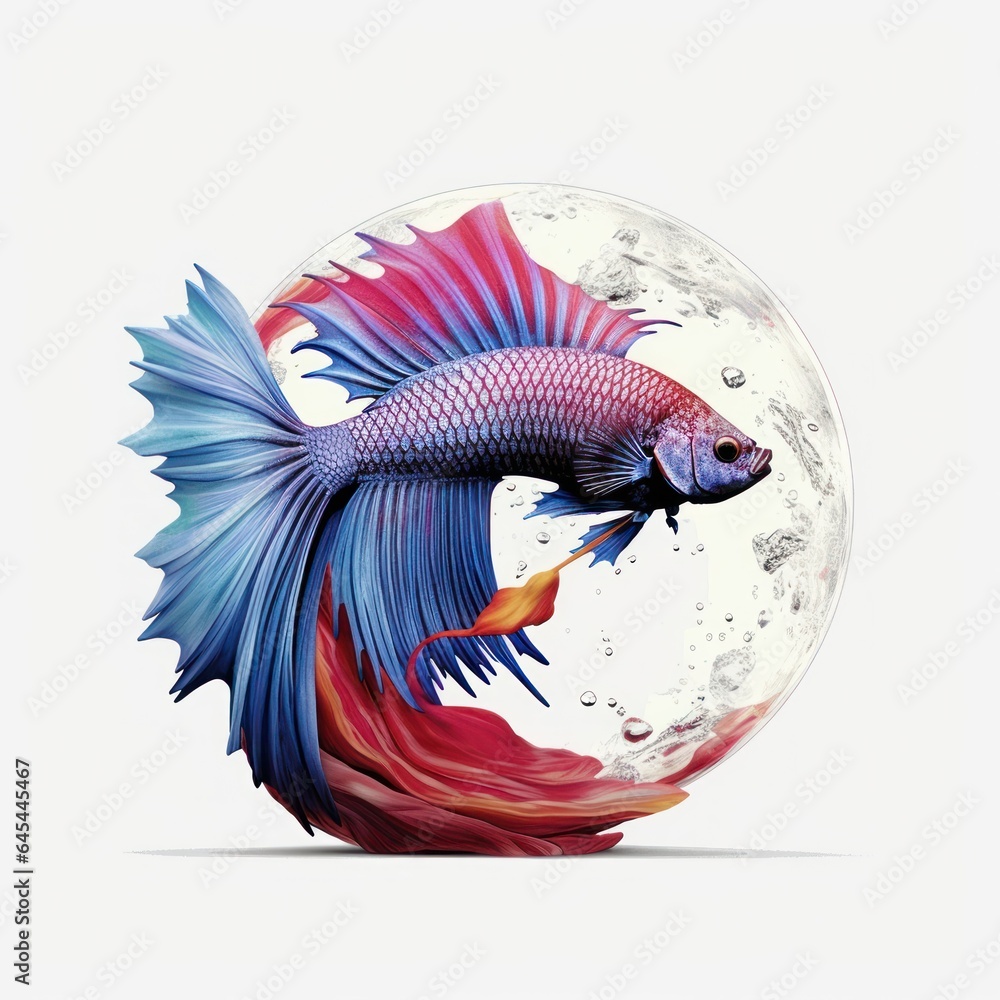 Obraz premium Illustration of betta fish with beautiful color 