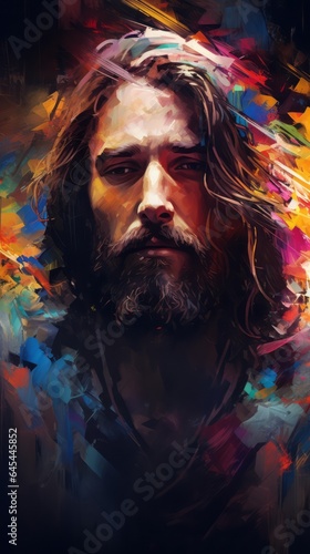Jesus in Artistic Colorful Splendor