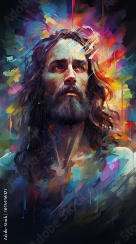 Jesus in Artistic Colorful Splendor