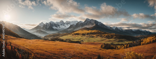 Panorama mountain autumn landscape