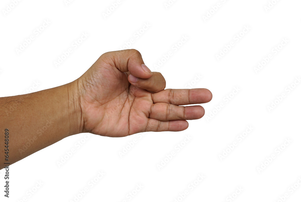 Man's hand to symbol isolated on white background with clipping path, abstract sign concept. Man's hand to symbol isolated on white background with clipping path, abstract sign concept.