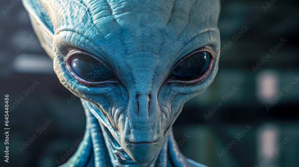 portrait of an alien from another galaxy in space portrait of an alien from another galaxy in space