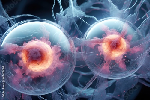 Cell division during mitosis under a microscope