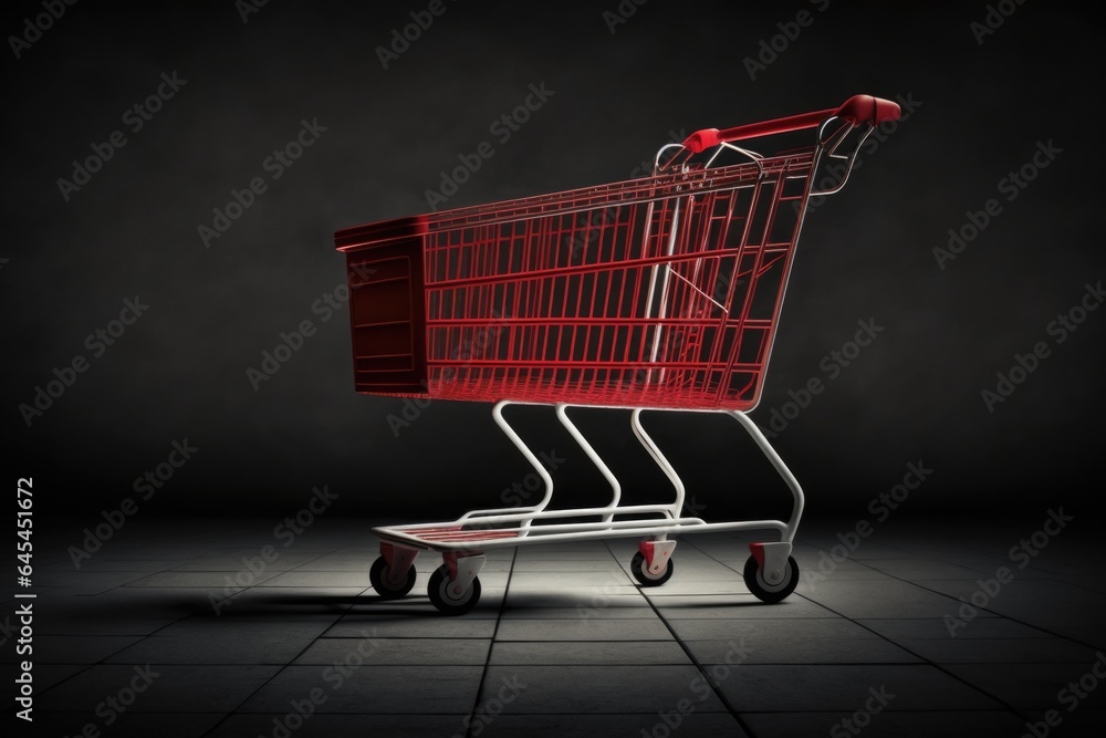 Shopping cart on dark background Shopping cart on dark background