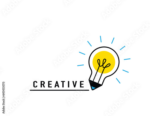 Light bulb, creative logo vector illustration. Mix electric lamp and