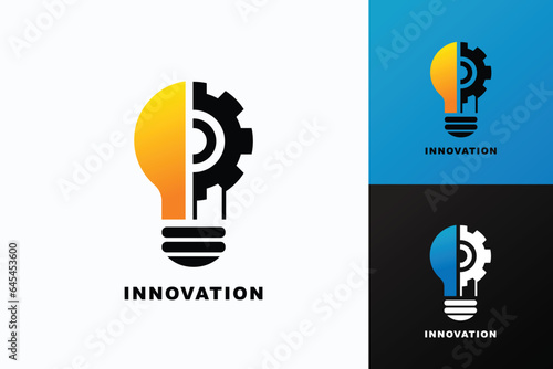Light bulb, creative logo vector illustration. Mix electric lamp and