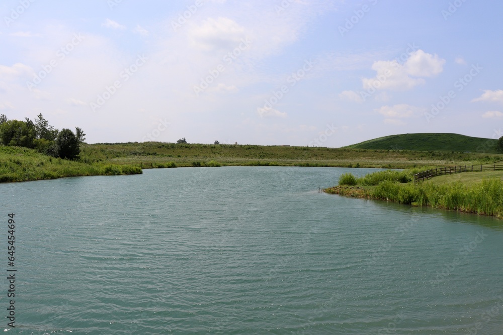The quiet lake in the countryside on a sunny day. The quiet lake in the countryside on a sunny day.