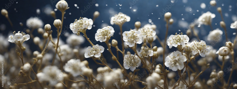 Gypsophila dry little white flowers light macro Gypsophila dry little white flowers light macro