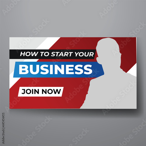 youtube video thumbnail or web banner template for Corporate business marketing video