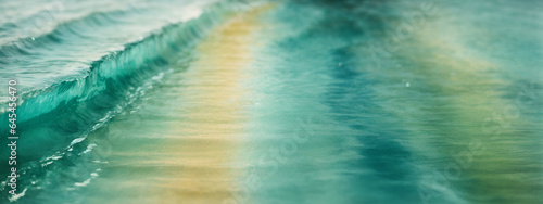 Aquamarine watercolor strip multilayered photo