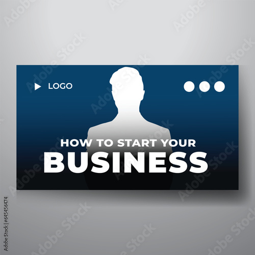 youtube video thumbnail or web banner template for Corporate business marketing video