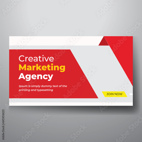 youtube video thumbnail or web banner template for Corporate business marketing video