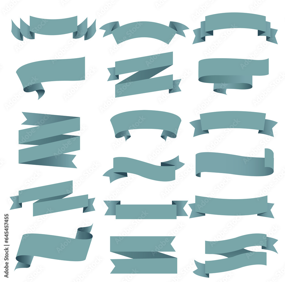 Mint Ribbons With White Background
