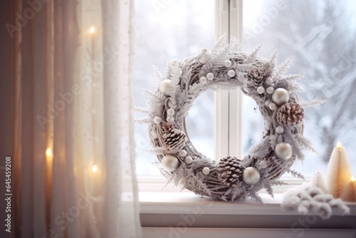 Beatiful traditional christmas wreath. Handmade Xmas decoration
