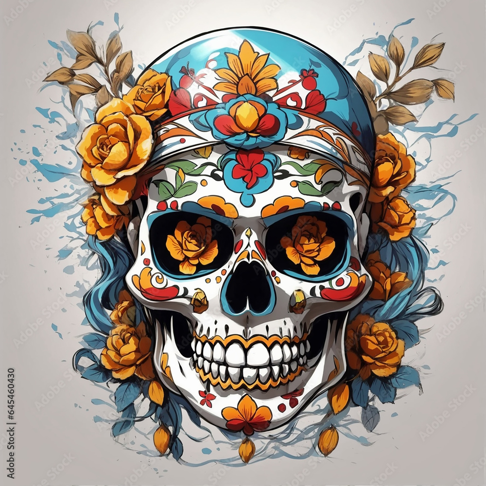 Mexican Skull with rose Mexican Skull with rose