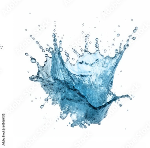 blue water splash isolated on white background. Clipping path included.