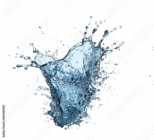 Water splash isolated on white background. 3d rendering, 3d illustration.
