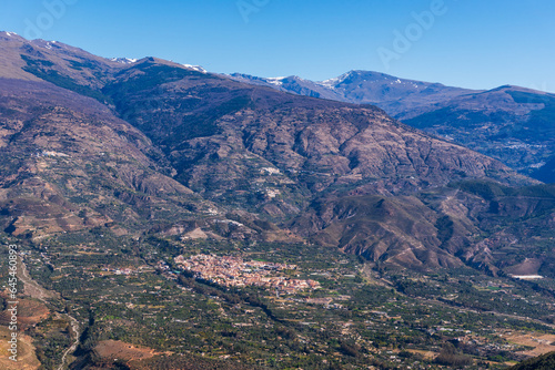 Villages of the Alpujarra of Granada in the foothills of Sierra Nevada, Orgiva, Cañar, Carataunas, Soportujar, Pampaneira, Bubion and Capileira, under the summit of Mulhacen. © M. Perfectti