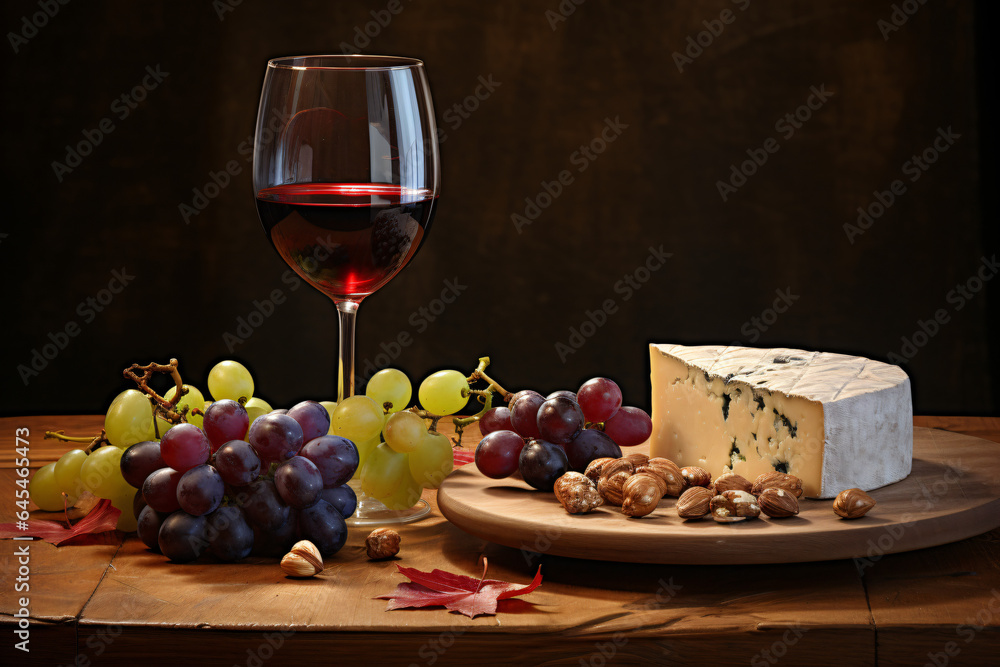 fresh grapes next to a wineglass